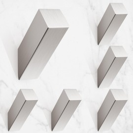 NINETREX Towel Hooks Brushed Nickel Stainless Steel Heavy Duty Modern Wall Hooks Silver Robe Hook for Bathroom Livingroom Hotel Style Wall Mounted 6 Pack