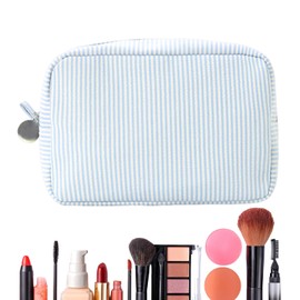 Travel Cosmetic Bags for Women,Large Open Cosmetic Bag Organizer - Aesthetic Portable Travel Case Zipper Pouch for Women Outdoor Camping Beach Gym