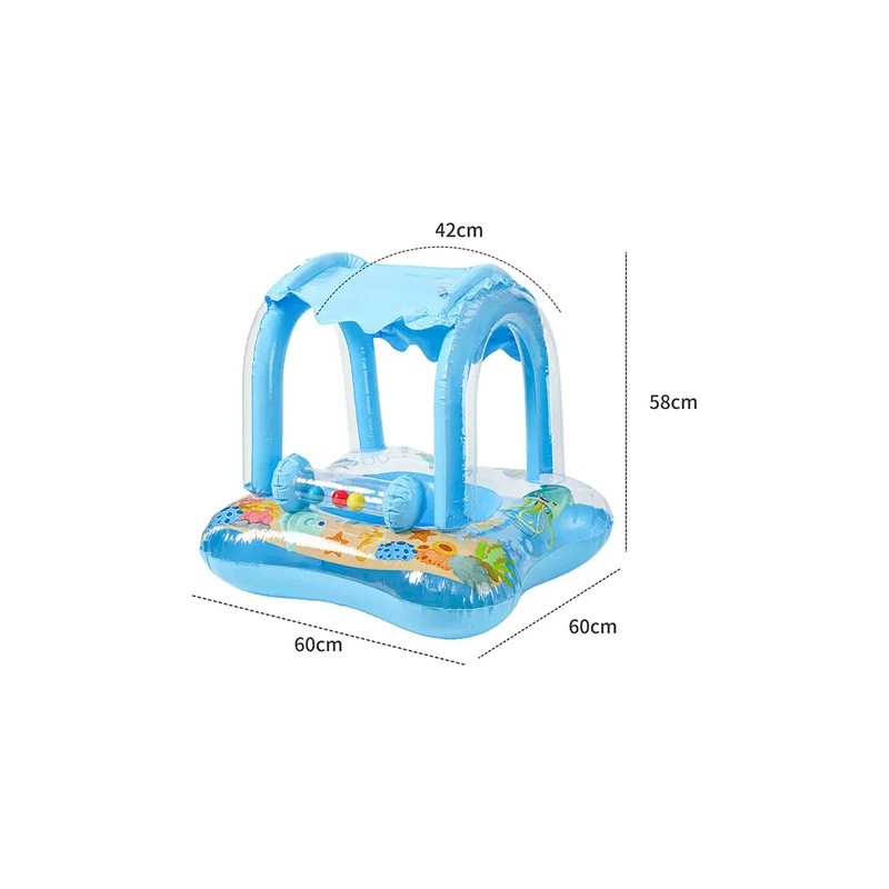 Flotadores Salvavidas Inflable Infantil Con Techo Para Bebé