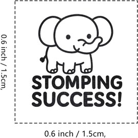 Elephant Teacher Rubber Stamp, 3/5 Inch Small Mini Stamp for Scrapbooking Card Making Planner