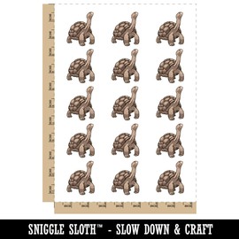 Giant Galapagos Aldabra Tortoise Reptile Turtle Temporary Tattoo Water Resistant Fake Body Art Set Collection - 15 2" Tattoos (1 Sheet)
