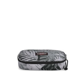 Eastpak Oval Single Pencil Case – Organised Stationery Pouch with Internal Compartments and Zip Pocket, 5 x 22 x 9 cm - Brize Retro Dark