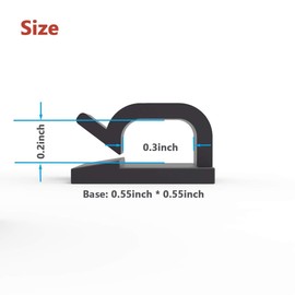 Cable Clips 40pcs with Strong Adhesive Tapes,Wire Holder Organizer Cord Management for Car, Office and Home (Black- CC05(40PCS))
