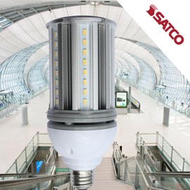 Satco S9755 18W LED HID Replacement Bulb, 5000K Natural Light, 12-24V DC Only, Medium E26 Base, 2160 Lumens, Non-Dimmable, 330° Beam, IP65 Rated, Enclosed Fixture Rated (2 Pack)