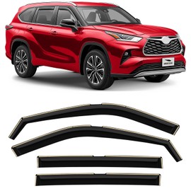 Voron Glass in-Channel Extra Durable Rain Guards for Toyota Highlander 2020-2025, Window Deflectors, Vent Window Visors, 4 Pieces - 200443