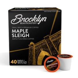 Brooklyn Beans Maple Sleigh Gourmet Coffee Pods - Compatible with Keurig 2.0 K Cup Brewers, 40 Count, Maple Flavored