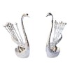 Silver Plated Swan Duck With 12 Pcs Tea Spoon Set