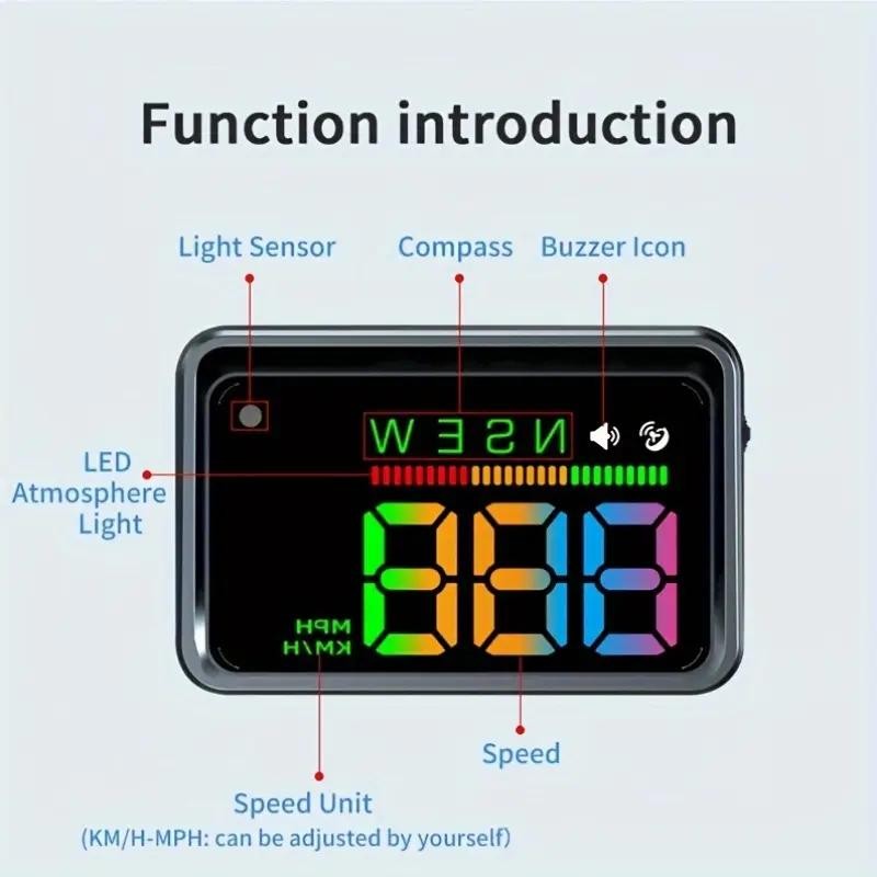 KWHUD Universal Car HUD Head-Up Display – Digital Speedometer, MPH