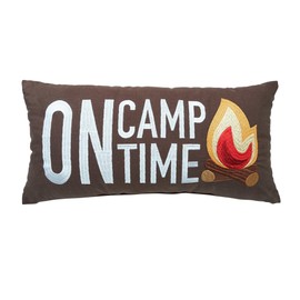 C&F Home Campfire On Camp Time Embroidered Small/Petite Accent Pillow 10" x 20" Lodge Log Cabin Vacation Summer Home All Seasons Fall Autumn Winter Harvest Living Room Sofa Couch Chair Bed Bedroom