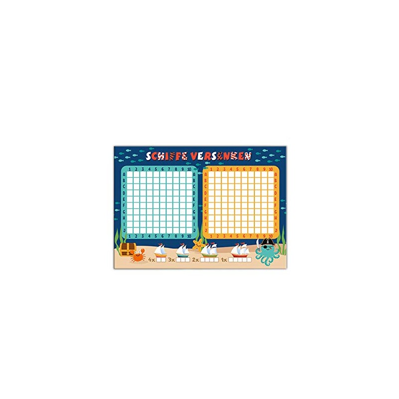 Junaversum 10 Game Blocks Ships Sinking / Pads DIN A6