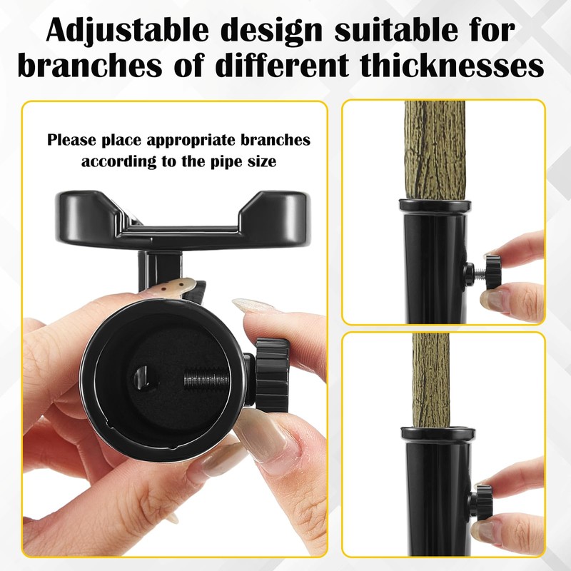 Hungdao 4 Pcs Metal Tree Stand Branch Holders Set Adjustable