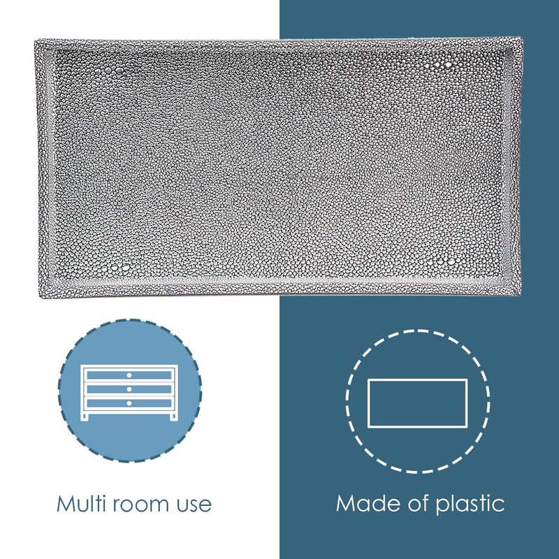 Home Basics Plastic Vanity Tray for Jewelry, Make up, Perfume,