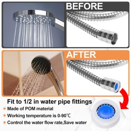 CustomyLife GPM 1.5/1.8/2.0/2.5 Shower Flow Restrictors, 4 Pcs Shower Head Flow Reducer Limiter, Water Saver Adapter for Handheld Shower, Bathroom, Toilet