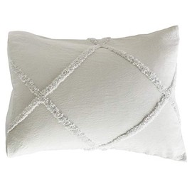 Peri Home Chenille Lattice 100% Cotton Solid Color Pillow Sham, Standard Size, 20W x 26L, Grey