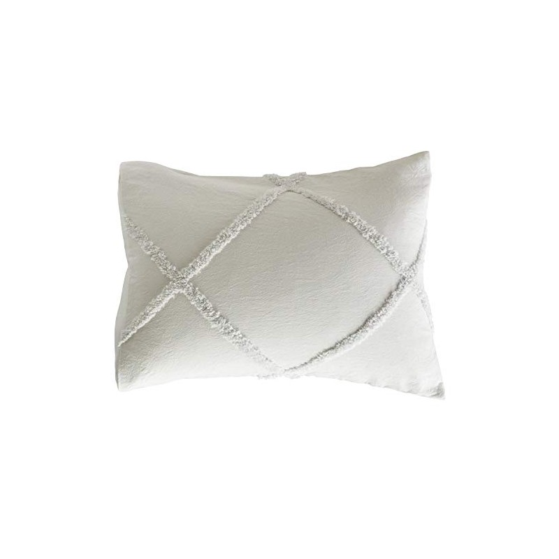 Peri Home Chenille Lattice 100% Cotton Solid Color Pillow Sham,