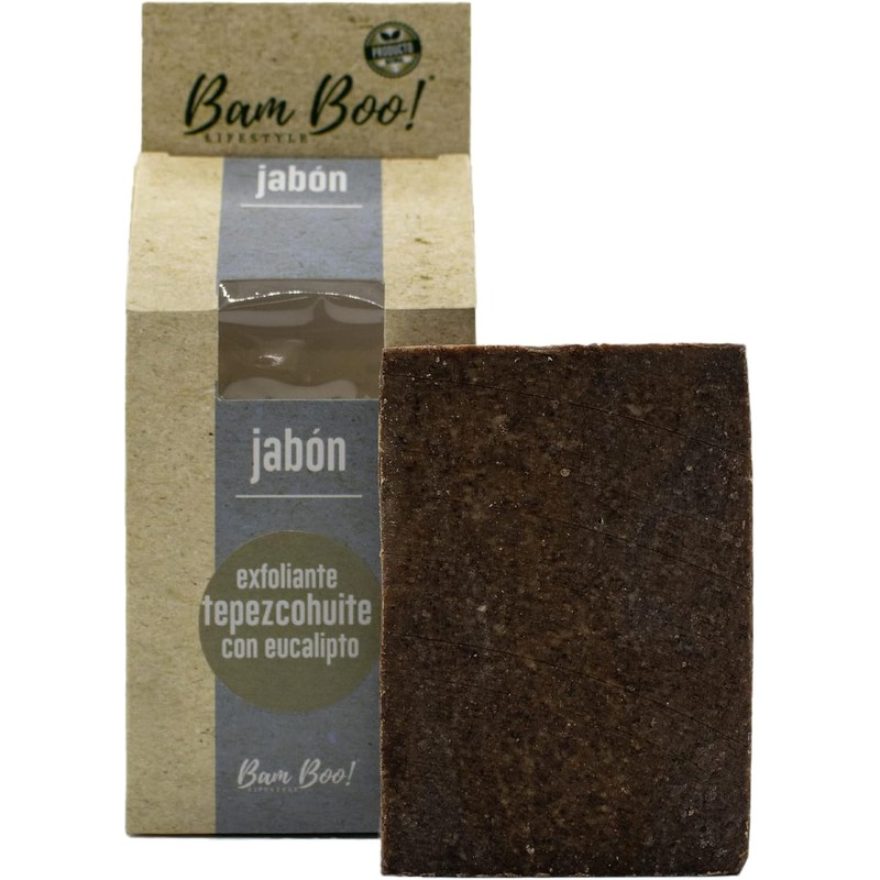 Jabón Exfoliante Artesanal Natural Tepezcohuite Eucalipto 100 g Bam Boo