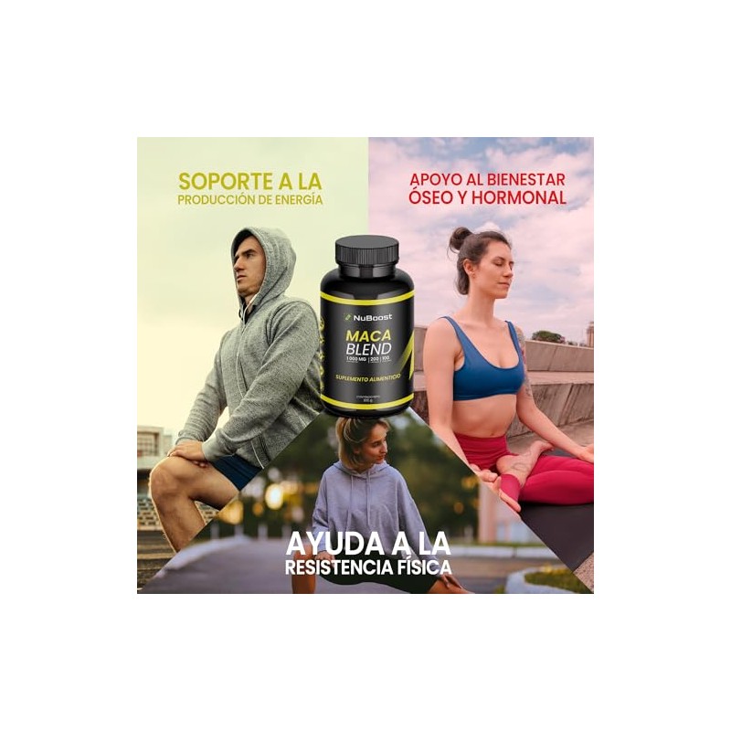 NuBoost Maca Peruana 1000 mg - 200 Cápsulas - Maca