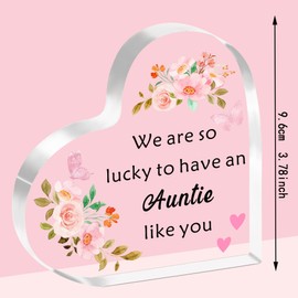 SDOFY Auntie Gifts Auntie Birthday Gifts Auntie Acrylic Plaque Christmas Birthday Gifts for Auntie Mothers Day