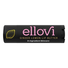 Ellovi Bálsamo Labial Natural de Mantequilla - Limón Jengibre - Tan Puro Que Podrías Comerlo - Hecho Con Solo 6 Ingredientes Veganos - Cuidado Labial 