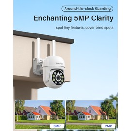 ANNKE Outdoor Wireless Camera, 360° Pan & Tilt, 5MP Camera for Home Security, Auto Tracking, 2 Way Audio, Human Detection, 8X Optical Zoom, PIR Detection, Night Vision, up to 128G, Alexa, IP66