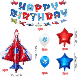 Aeroplane Party Decorations, Aeroplane Theme Supplies, Aeroplane Decoration Birthday Balloons, Aeroplane Foil Balloons for Children, Aeroplane Theme Party Accessories