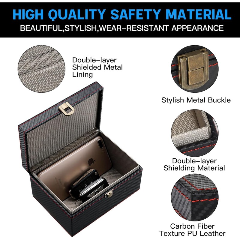 Large Faraday Box & 2 Pack Faraday Bag for Key