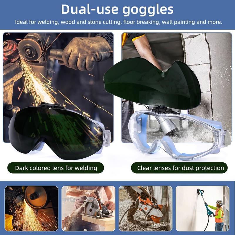 UpaClaire Welding Glasses and Wind and Splash Protection Goggles 2