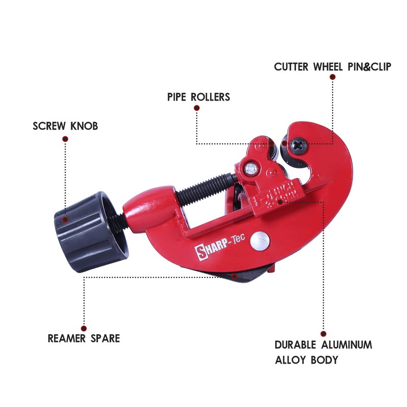 Sharp-Tec 3-28mm Tube Cutter, Adjustable Aluminum Alloy Pipe Cutter for