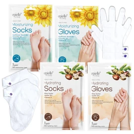 Epielle Hydrating & Moisturizing Hand & Foot Masks 12 Pairs, Relieve and Soften Dry Hands & Cracked Heels with Shea Butter & Sunflower Seed Oil, Korean Skin Care, Spa Set, Self Care Gifts for Women