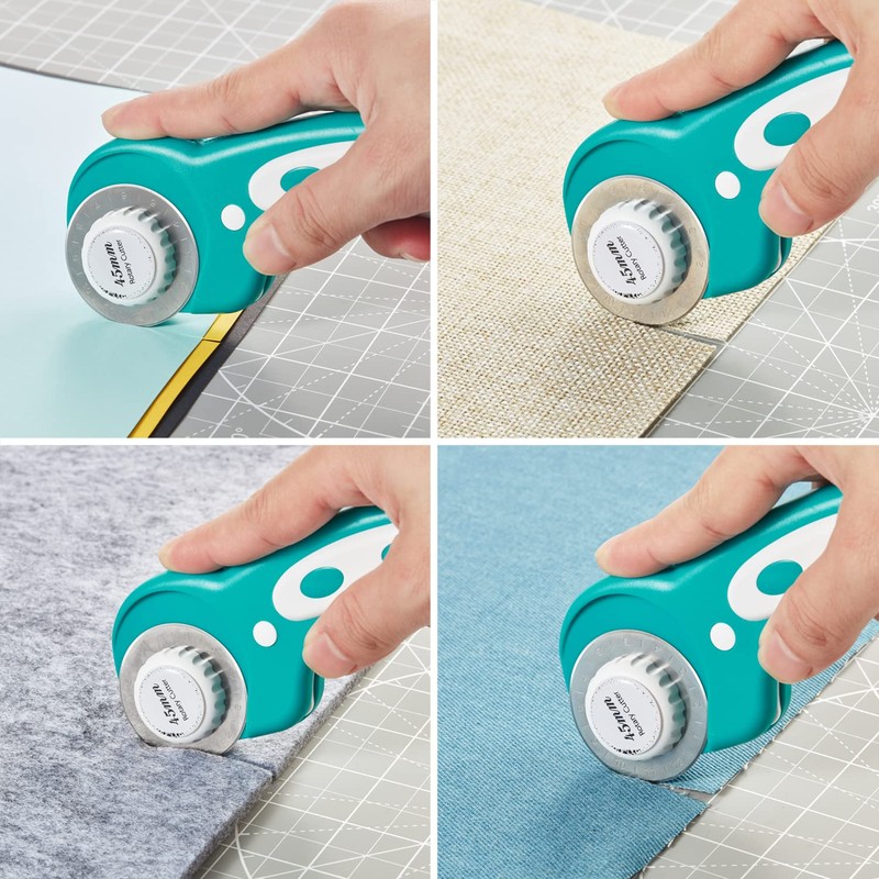 Headley Tools Rotary Cutter with 5 Replacement Blades, Fabric Cutter