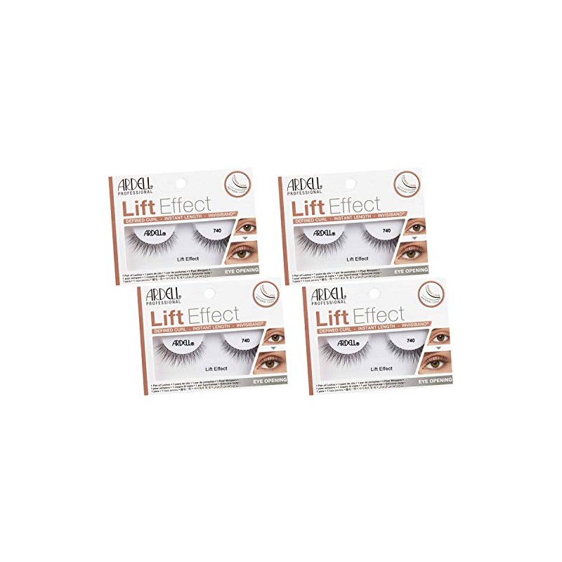 Ardell Lift Effect False Strip Lashes #740, 4 packs