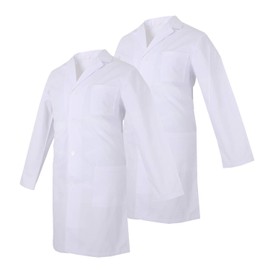 MISEMIYA - Set of 2 - Medical Uniforms Unisex Top Nurse Hospital Work Wear (Pack*2 Pcs - Bata De Laboratorio Caballero 816) - White, size: xxl