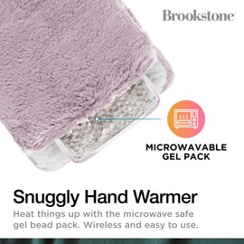 Brookstone Faux Fur Hand Warmer | Soothe Cold Hand Muff with Microwavable Gel Pack for Long Lasting Heat | Cozy Sherpa & Plush Lining for Ultimate Comfort | Hand Muffs for Women & Men | Pink