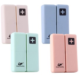 EACHPT Tablettenbox 4 Stück Pillendose Kunststoff Wasserdich, 7 Fächer Tragbarer Pillen-OrganizerMagnetische Faltbare Pillendose für Tägliche und Reise Medikamentenbox Vitamine Fischöle