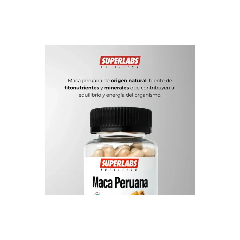 Superlabs Nutrition Maca Peruana 500mg 100 Caps 2pack Sin Sabor
