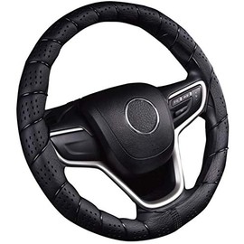 ProElite Black Lace-On Steering Wheel Cover Universal 15 inch