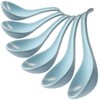 Wareland Soup Spoons, Blue Ceramic Spoons Set of 6, Chinese