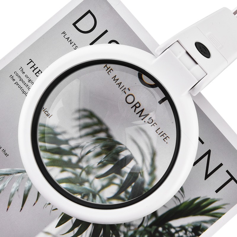 5/11X Magnifying Glass with 8 LED Light Hnadheld Desktop Multifunctional