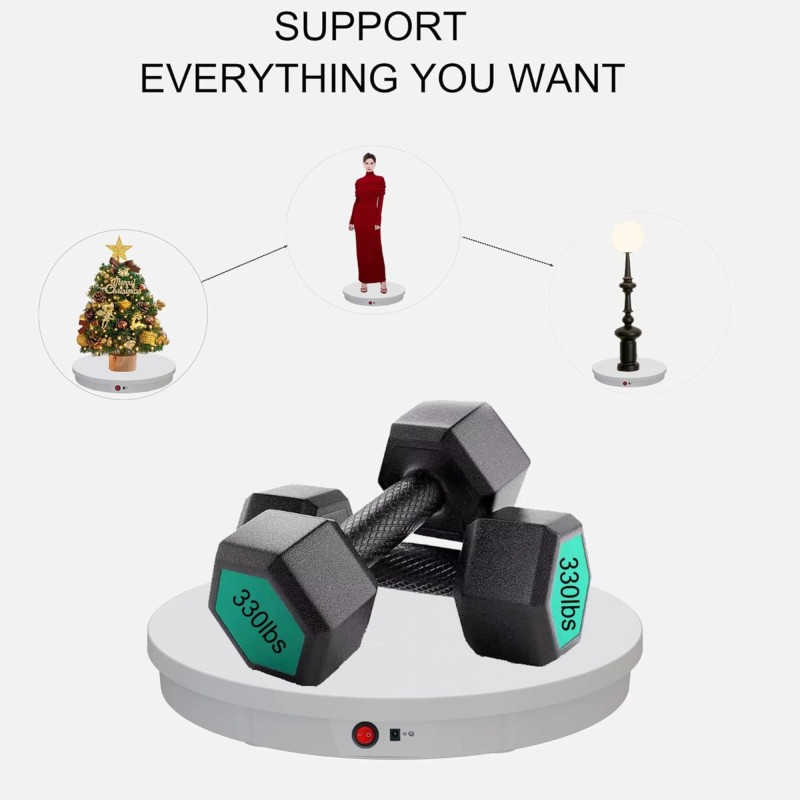 20.5inch Motorized Rotating Display Stand, Remote Control Angle, Speed,330Lbs Load/Wiredmaterial: