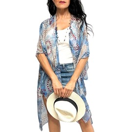 Humble Hilo Womens Kimono Cardigan Sleeveless Lightweight Cover Up Casual & Flowy