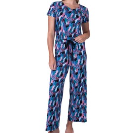 Amanda Blu Women’s 2-Piece Pajama Set | Goodnight, Kitty Top & Pants Soft Cotton Sleep & Loungewear | Gifts for Women