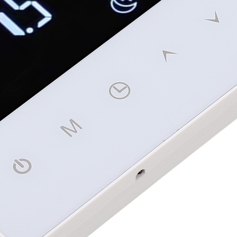 White Intelligent Thermostat Touch Screen 16A LCD Display Smart Temperature