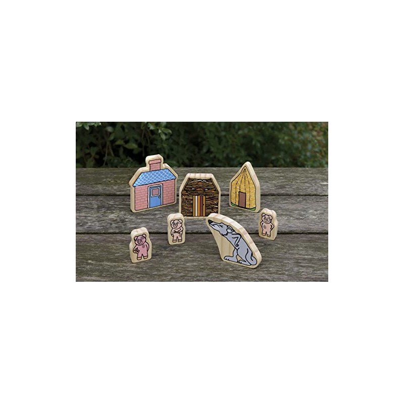 Yellow Door YD0112 Three Little Pigs Wooden Character Set