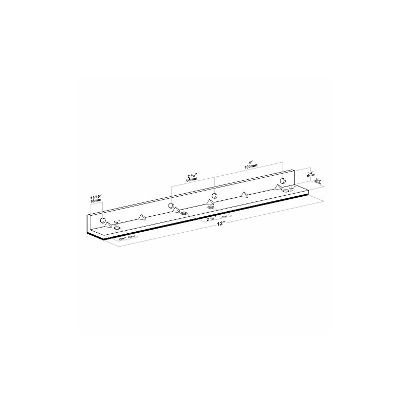 Rok Hardware 12" Heavy Duty Metal Corner Bracket Right Angle