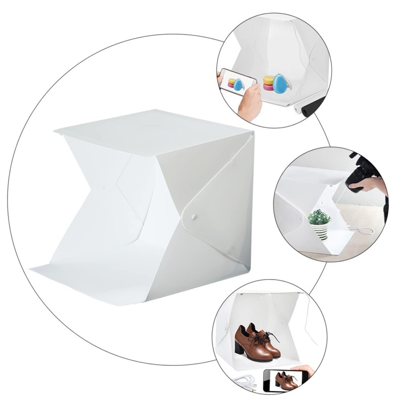 CIYODO Led Photo Light Box Tent 20cm Portable Softbox 4