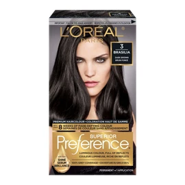 L'Oréal Paris Premium Hair Color, Long-lasting, Fade-defying and Luminous Colour, For Luminous Colour and Shine, Superior Preference, 3 Brasilia Dark Brown