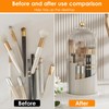 Makeup Brush Holder with Clear Lid, 360° Rotating Make Up