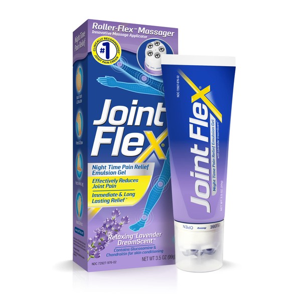 JointFlex Night Time Pain Relief for Joint & Arthritis Pain with Roll-On Massager (3.5 oz. tube)