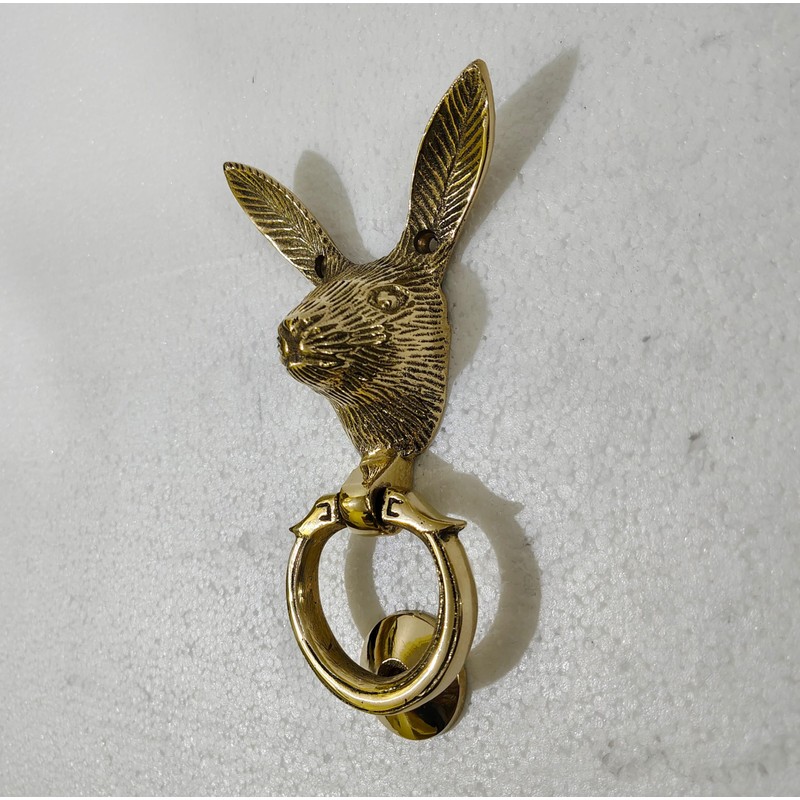 Solid Brass Rabbit Face Door Knocker for Front Door Georgious