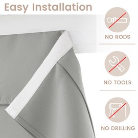 Vatge Blackout Sidelight Door Curtains - Privacy Thermal Insulated French Door Curtains 40 inch Length Small Door Window Curtains, 1 Panel, W26 x L40, Silver Grey